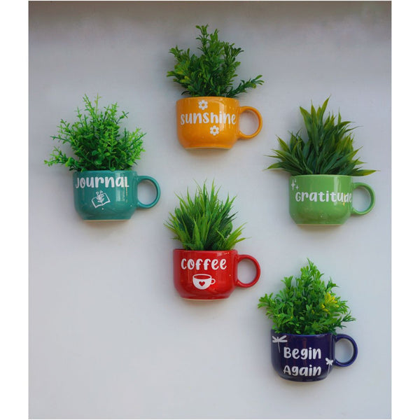 Morning Mantra wall Cup Planters  — A Daily Dose of Calm & Motivation